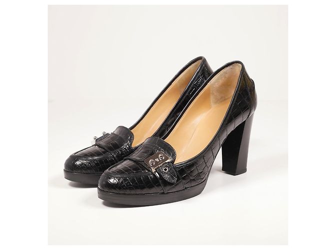 Hermès Incredibili tacchi in coccodrillo Hermes Classic Nero - vista 4