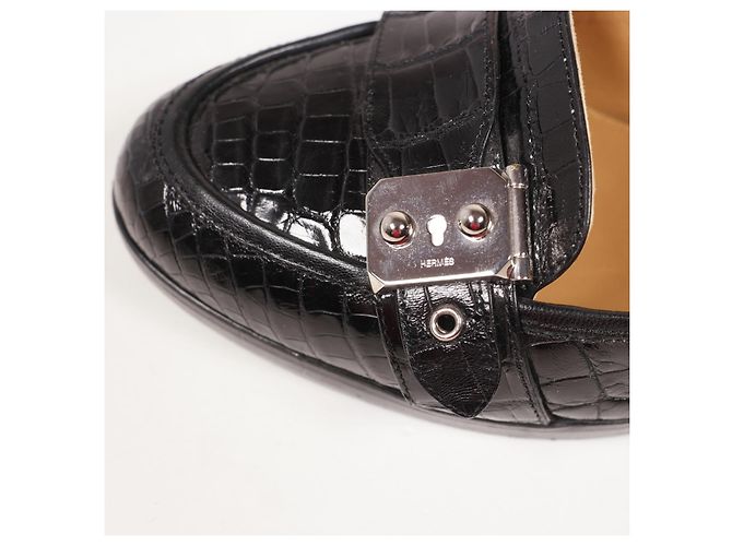 Hermès Incredibili tacchi in coccodrillo Hermes Classic Nero - vista 8