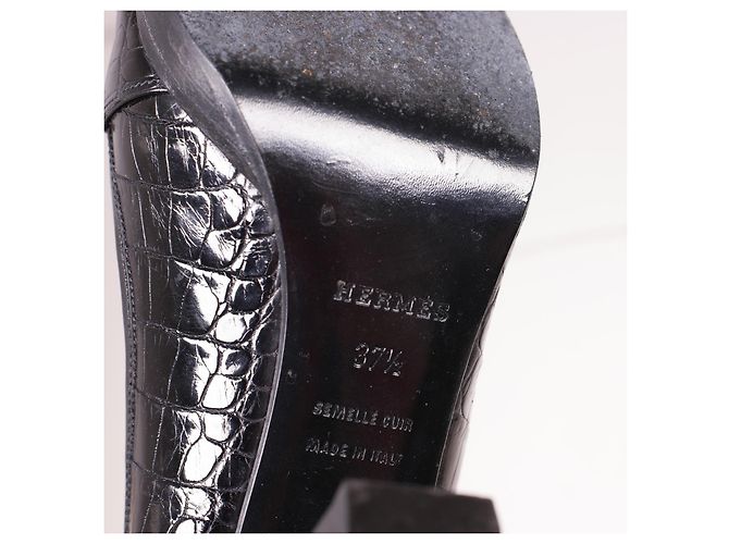 Hermès Incredibili tacchi in coccodrillo Hermes Classic Nero - vista 9