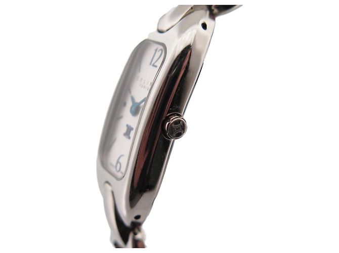 Céline NUOVO OROLOGIO CELINE MACADAM TRIOMPHE 35 MM QUARZO CLASSICO ACCIAIO PALLADIO - vista 4