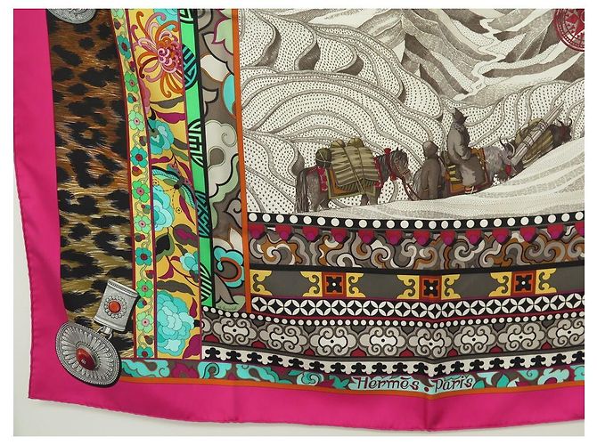 Hermès NUOVO RARO SCIARPA HERMES LA DONNA CON SUOLE DI VENTO HONORE ALINE SCATOLA SCIARPA Multicolore - vista 5