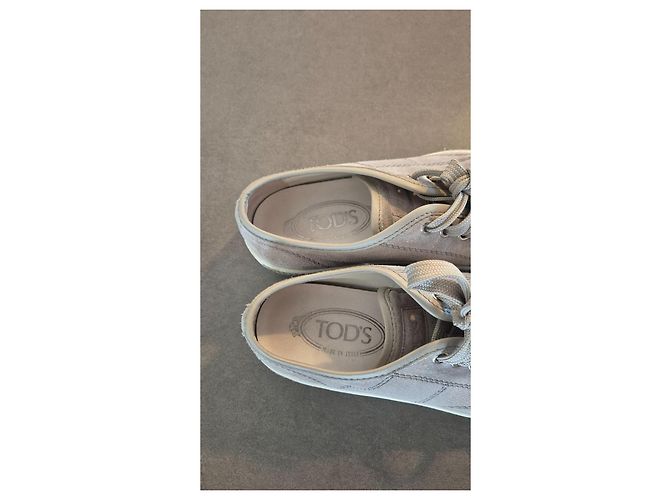 Sneakers Tod's in scamosciato beige e grigio - vista 3