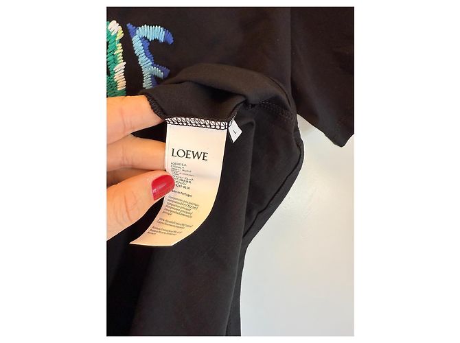 Maglietta Loewe nera in cotone Nero - vista 6