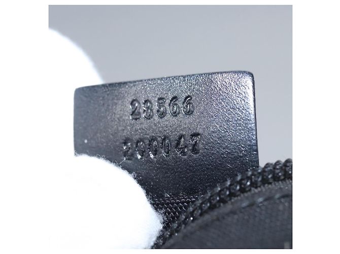 Borsa a vita GUCCI in nylon nero argento 28566 Auth IN054 - vista 12