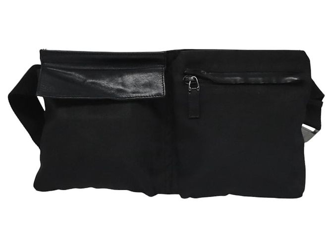 Borsa a vita GUCCI in nylon nero argento 28566 Auth IN054 - vista 13