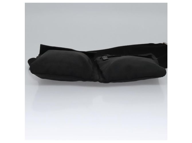 Borsa a vita GUCCI in nylon nero argento 28566 Auth IN054 - vista 5