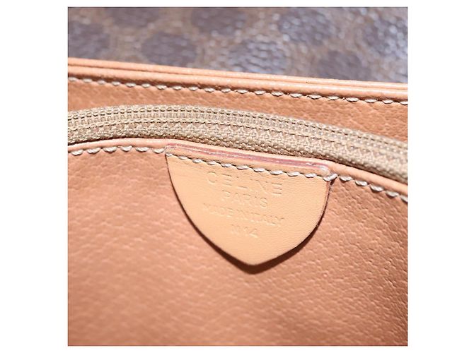 Céline Bolso de hombro de lona Macadam CELINE en cuero PVC marrón dorado Auth mr1129 Castaño - vista 12