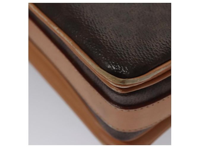 Céline Bolso de hombro de lona Macadam CELINE en cuero PVC marrón dorado Auth mr1129 Castaño - vista 16