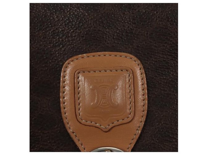 Céline Bolso de hombro de lona Macadam CELINE en cuero PVC marrón dorado Auth mr1129 Castaño - vista 18