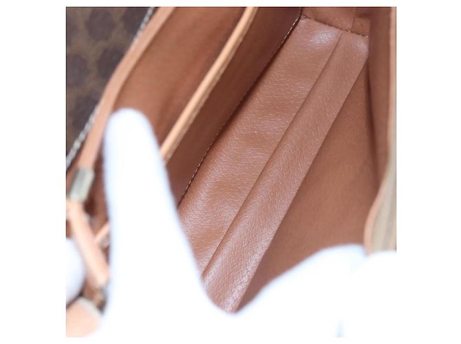 Céline Bolso de hombro de lona Macadam CELINE en cuero PVC marrón dorado Auth mr1129 Castaño - vista 22
