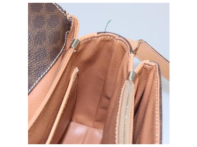 Céline Bolso de hombro de lona Macadam CELINE en cuero PVC marrón dorado Auth mr1129 Castaño - vista 23