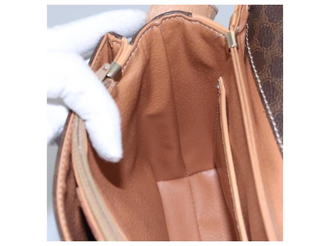 Céline Bolso de hombro de lona Macadam CELINE en cuero PVC marrón dorado Auth mr1129 Castaño - vista 24