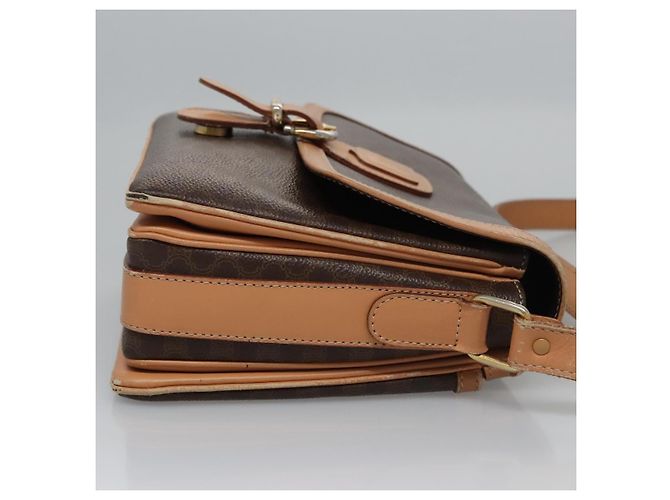 Céline Bolso de hombro de lona Macadam CELINE en cuero PVC marrón dorado Auth mr1129 Castaño - vista 3