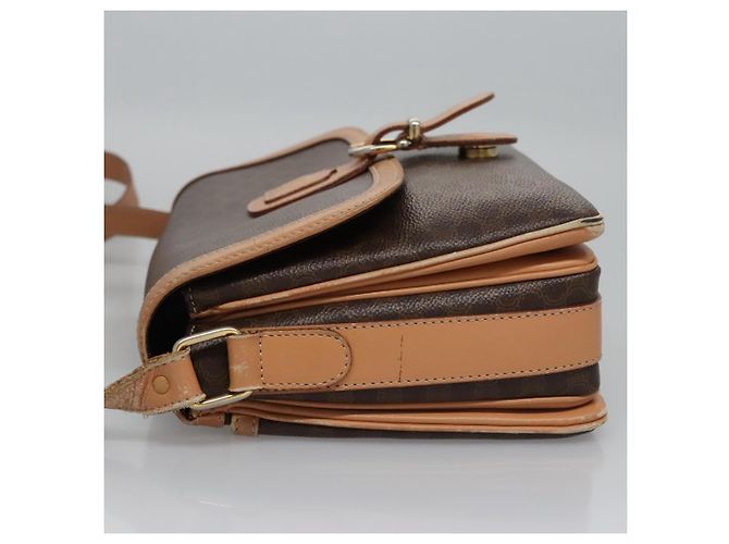 Céline Bolso de hombro de lona Macadam CELINE en cuero PVC marrón dorado Auth mr1129 Castaño - vista 4
