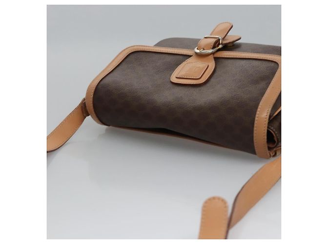Céline Bolso de hombro de lona Macadam CELINE en cuero PVC marrón dorado Auth mr1129 Castaño - vista 6