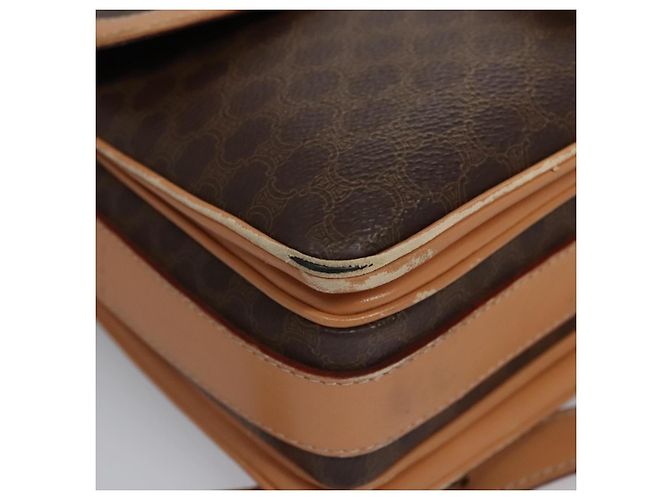 Céline Bolso de hombro de lona Macadam CELINE en cuero PVC marrón dorado Auth mr1129 Castaño - vista 9