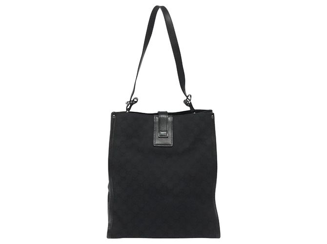 GUCCI GG Canvas Tote Bag Schwarz Silber 109101 Auth nb119 - Ansicht 2