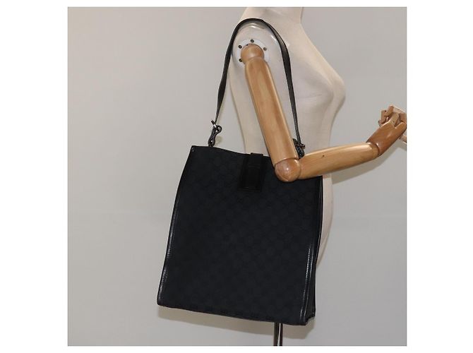 GUCCI GG Canvas Tote Bag Schwarz Silber 109101 Auth nb119 - Ansicht 21