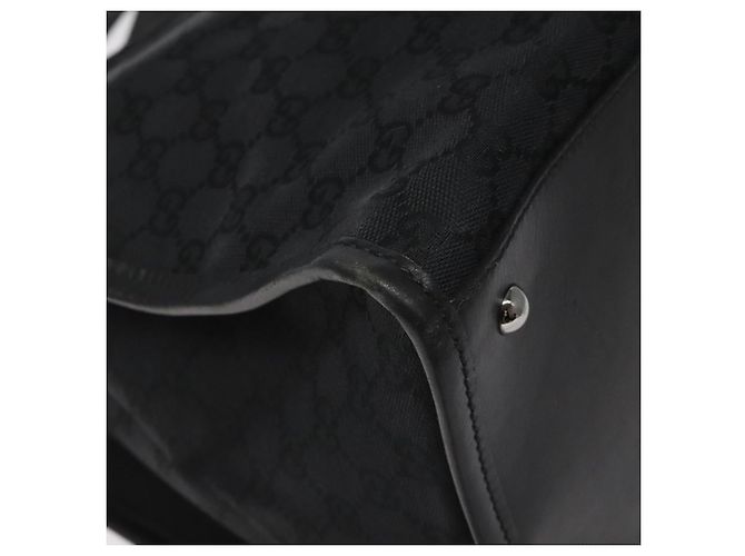 GUCCI GG Canvas Tote Bag Schwarz Silber 109101 Auth nb119 - Ansicht 9