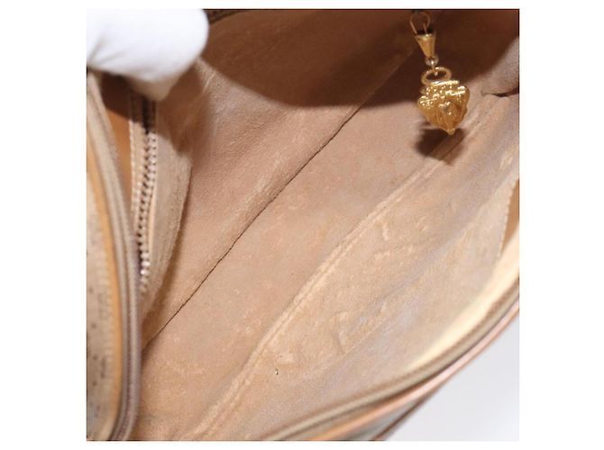 Gucci Borsa a spalla Micro GG Supreme in PVC pelle marrone oro Auth BA351 D'oro - vista 11