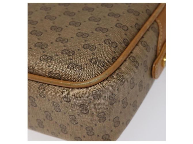 Gucci Borsa a spalla Micro GG Supreme in PVC pelle marrone oro Auth BA351 D'oro - vista 15