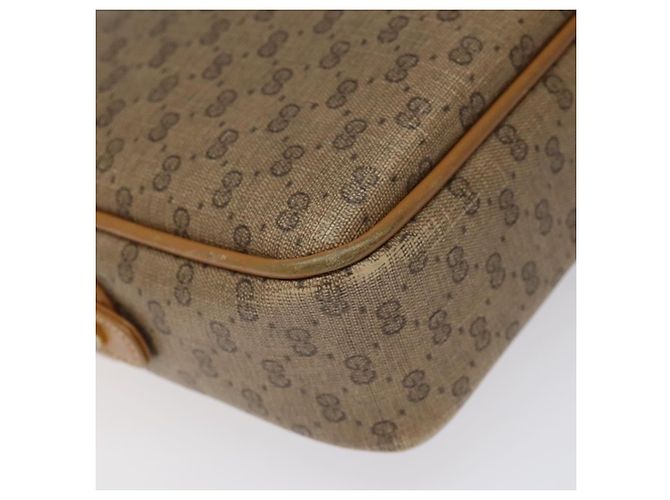Gucci Borsa a spalla Micro GG Supreme in PVC pelle marrone oro Auth BA351 D'oro - vista 16