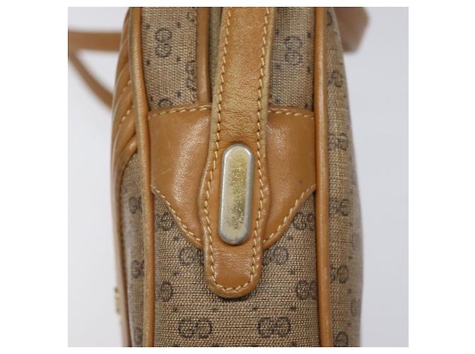 Gucci Borsa a spalla Micro GG Supreme in PVC pelle marrone oro Auth BA351 D'oro - vista 17