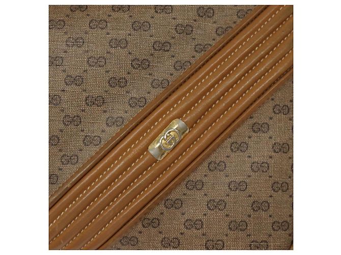 Gucci Borsa a spalla Micro GG Supreme in PVC pelle marrone oro Auth BA351 D'oro - vista 18