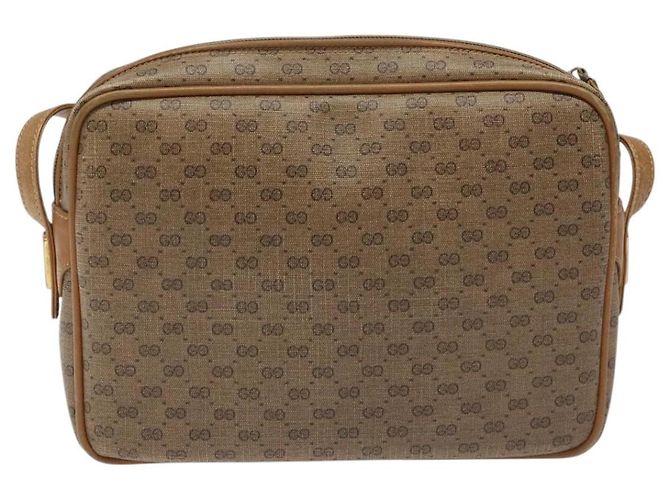 Gucci Borsa a spalla Micro GG Supreme in PVC pelle marrone oro Auth BA351 D'oro - vista 2