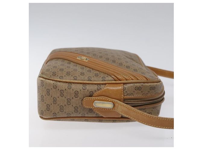 Gucci Borsa a spalla Micro GG Supreme in PVC pelle marrone oro Auth BA351 D'oro - vista 3