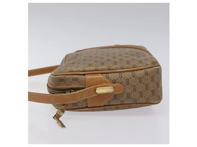 Gucci Borsa a spalla Micro GG Supreme in PVC pelle marrone oro Auth BA351 D'oro - vista 4