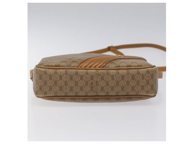 Gucci Borsa a spalla Micro GG Supreme in PVC pelle marrone oro Auth BA351 D'oro - vista 5