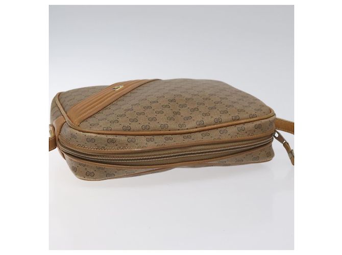 Gucci Borsa a spalla Micro GG Supreme in PVC pelle marrone oro Auth BA351 D'oro - vista 6