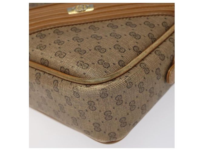 Gucci Borsa a spalla Micro GG Supreme in PVC pelle marrone oro Auth BA351 D'oro - vista 9