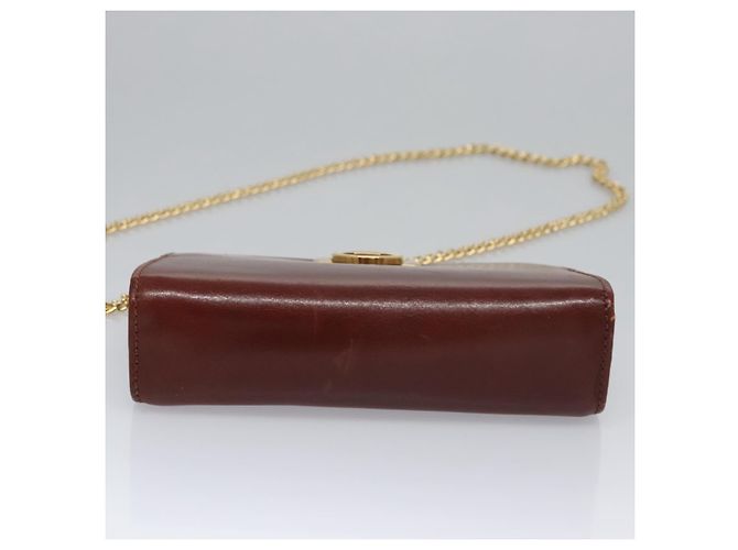 Borsa a spalla in pelle marrone e oro Gancini Chain di Salvatore Ferragamo Auth bs23090 D'oro - vista 5