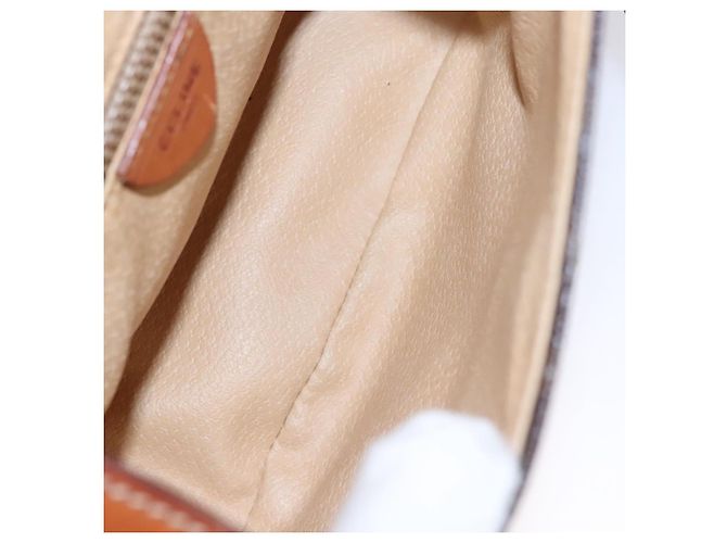 Céline Borsa a spalla in tela Macadam CELINE in pelle PVC marrone oro Auth mr1125 D'oro - vista 11
