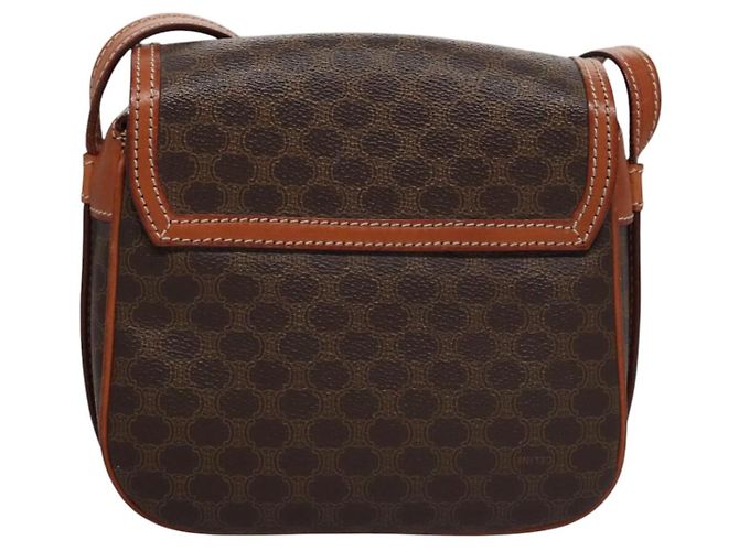 Céline Borsa a spalla in tela Macadam CELINE in pelle PVC marrone oro Auth mr1125 D'oro - vista 2