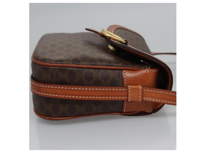 Céline Borsa a spalla in tela Macadam CELINE in pelle PVC marrone oro Auth mr1125 D'oro - vista 3