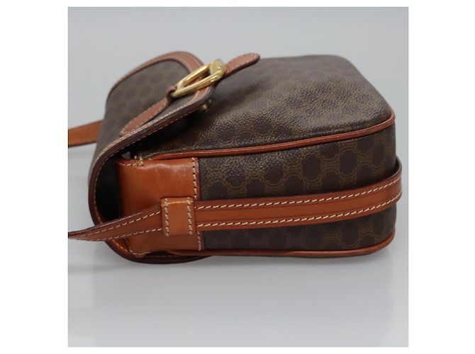 Céline Borsa a spalla in tela Macadam CELINE in pelle PVC marrone oro Auth mr1125 D'oro - vista 4
