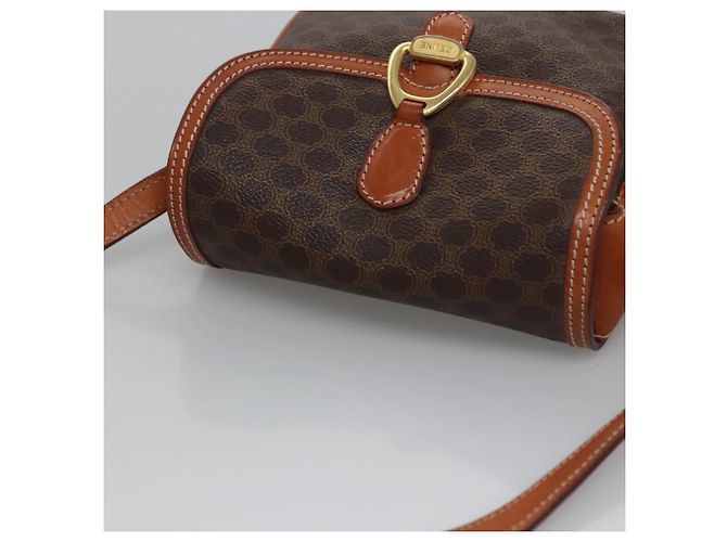 Céline Borsa a spalla in tela Macadam CELINE in pelle PVC marrone oro Auth mr1125 D'oro - vista 6