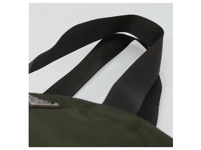 PRADA Borsa Tote Nylon Kaki Argento Auth bs23051 Cachi - vista 14