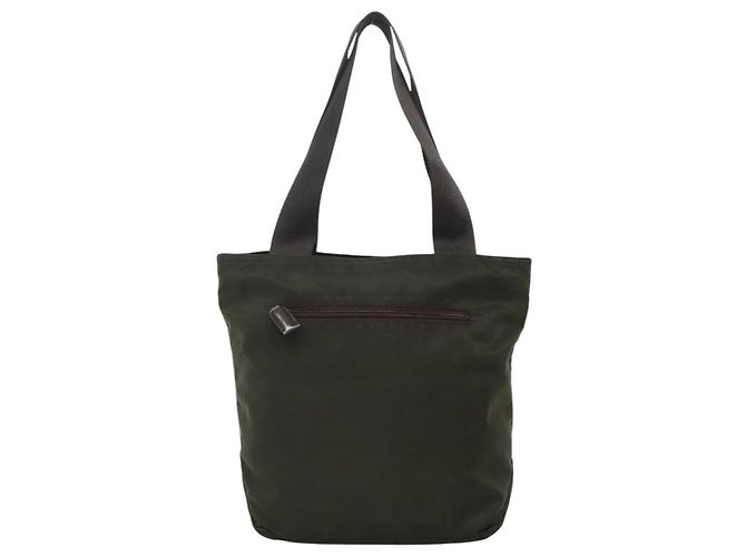 PRADA Borsa Tote Nylon Kaki Argento Auth bs23051 Cachi - vista 2