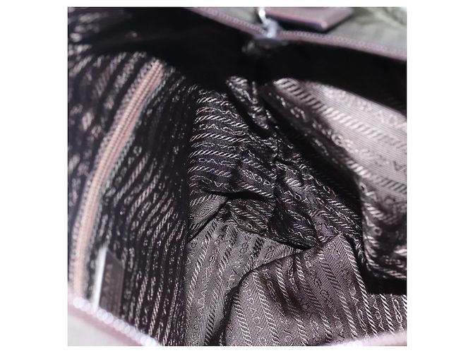 PRADA Borsa Tote Nylon Kaki Argento Auth bs23051 Cachi - vista 20