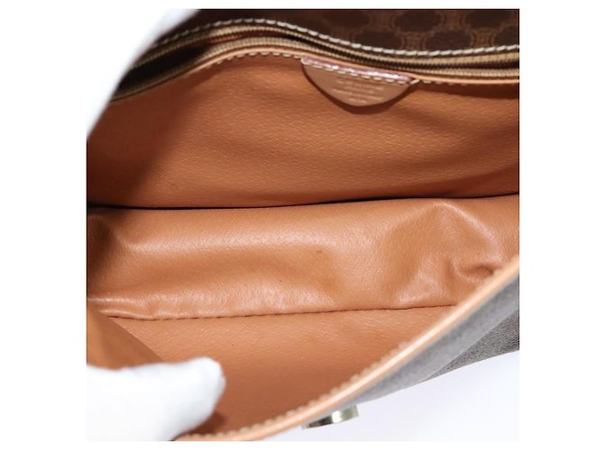 Céline CELINE Macadam Canvas Schultertasche, PVC-Leder, braun, gold, authentisch IN010 Golden - Ansicht 10