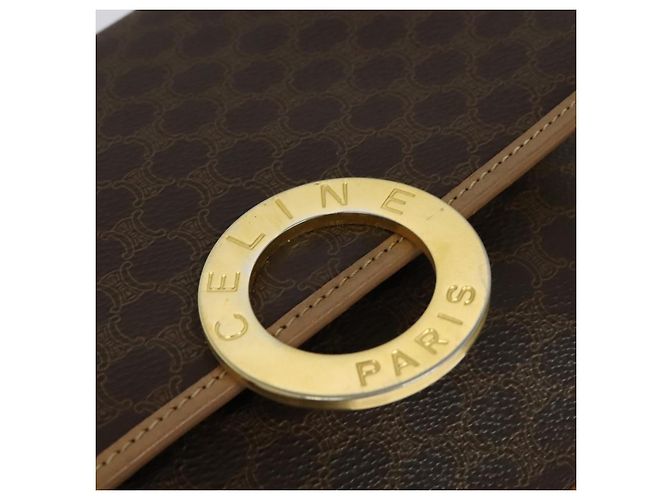 Céline CELINE Macadam Canvas Schultertasche, PVC-Leder, braun, gold, authentisch IN010 Golden - Ansicht 18