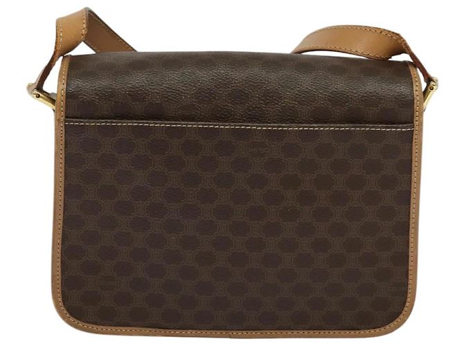 Céline CELINE Macadam Canvas Schultertasche, PVC-Leder, braun, gold, authentisch IN010 Golden - Ansicht 2