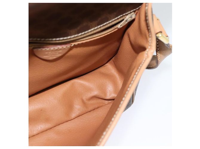 Céline CELINE Macadam Canvas Schultertasche, PVC-Leder, braun, gold, authentisch IN010 Golden - Ansicht 20