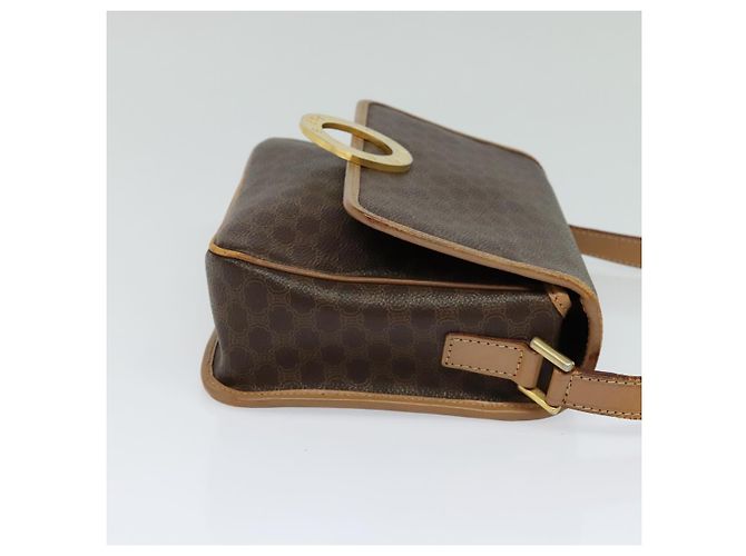 Céline CELINE Macadam Canvas Schultertasche, PVC-Leder, braun, gold, authentisch IN010 Golden - Ansicht 4