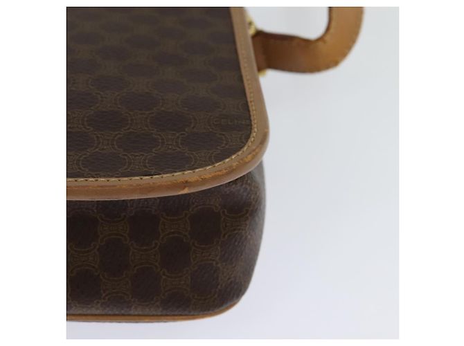 Céline CELINE Macadam Canvas Schultertasche, PVC-Leder, braun, gold, authentisch IN010 Golden - Ansicht 9