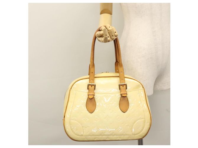 LOUIS VUITTON Monogram Vernis Summit Drive Hand Bag Perle M93514 LV Auth EC278 - view 24
